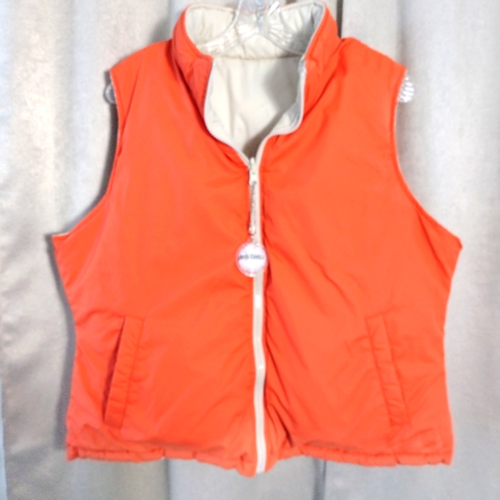 Big Chill Orange and Tan Reversible Puffer Vest Size XL